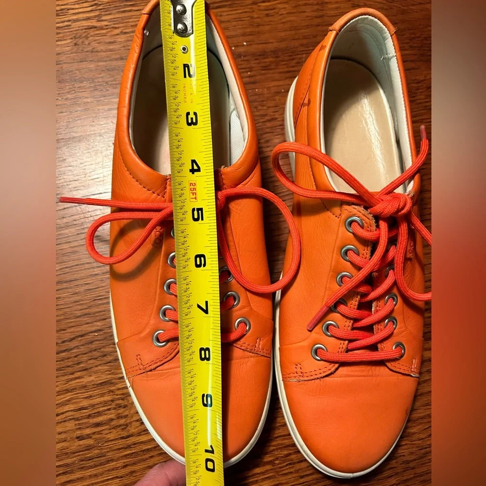 Ecco Orange Leather Lace-Up Sneakers - Picture 4 of 6